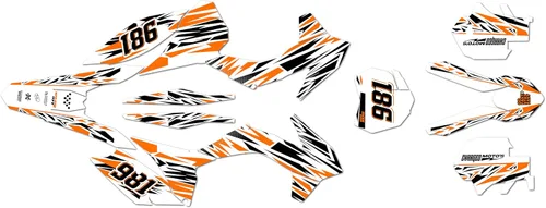 Vista 7 de Kit de gráficos para KTM Motocross de 2 tiempos 125SX, 150SX y 250SX (2013-2014) serie Twitch Cyan 16 mil - On/Off The Road - Adhesivo