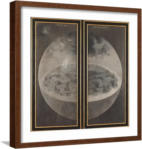 Vista 11 de ART.COM Lienzo decorativo para pared Jardín de delicias terrenales, creación del mundo en marco negro por Hieronymus Bosch, 21 x 21 pulgadas