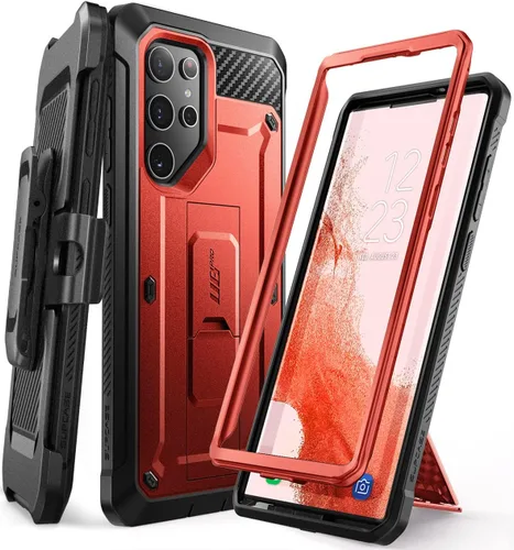 Vista 8 de SUPCASE Funda para Samsung Galaxy S22 Ultra con Soporte (Unicorn Beetle Pro), [Marco Frontal Integrado y Clip para Cinturón]