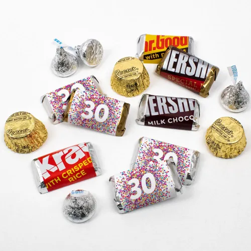 Vista 11 de Kit de 200 caramelos personalizados para cumpleaños número 50, regalos de fiesta de chocolate para invitados, suministros de bufé de dulces