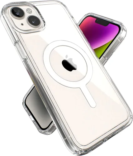 Vista 14 de Speck - Funda transparente para iPhone 15 Plus y 14 Plus, delgada, construida para MagSafe, resistente a los arañazos y protección contra caídas