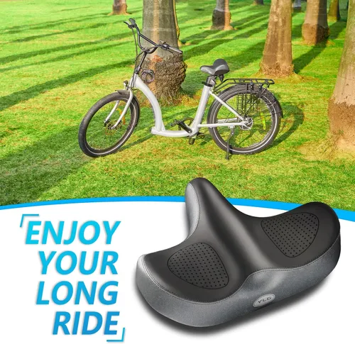 Vista 5 de YLG - Asiento de bicicleta de gran tamaño, cómodo asiento de bicicleta, sillín de repuesto de bicicleta con espuma viscoelástica, sillín