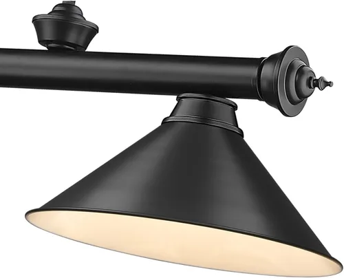 Vista 6 de Z-Lite 2306-3MB-MB15 Cordon Billar Colgante, 3 luces 180 vatios totales, negro mate