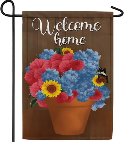 Vista 25 de A Little Rain Gnome Umbrella Garden Flag 12.5" x 18" Double Sided