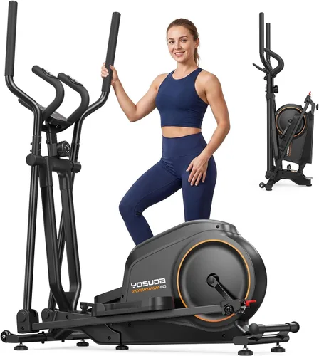 Vista 10 de YOSUDA Máquina elíptica plegable del ejercicio para el hogar, diseño Negro