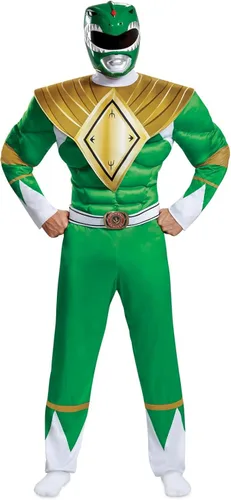 Vista 2 de Disguise Men's Green Ranger Classic Muscle Adult Costume
