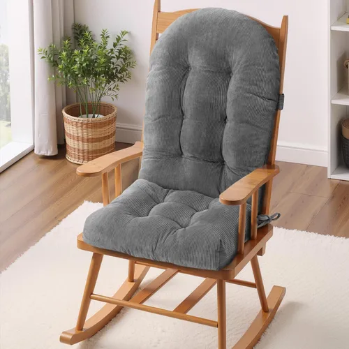 Vista 41 de Cojín para Silla Mecedora - Tela de Chenilla, Esponja de Alta Densidad, Almohadillas de Asiento Copetudas Antideslizantes y Duraderas con Lazos
