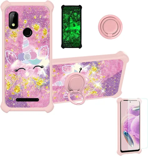 Vista 124 de jioeuinly JSF-DJS - Funda compatible con Nothing Phone 2a con protector de pantalla de vidrio templado, policarbonato duro + silicona suave, soporte