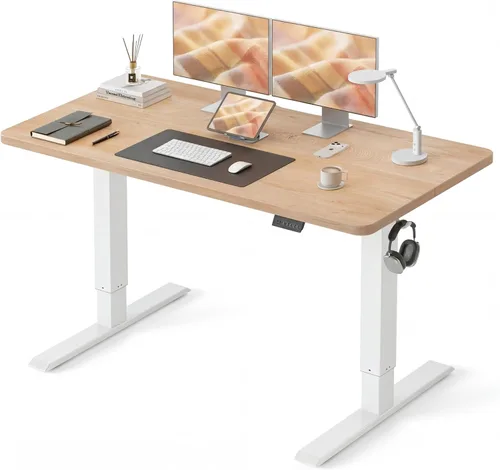 Vista 21 de CubiCubi Escritorio eléctrico grande de pie de 48 x 30 pulgadas, escritorio Negro