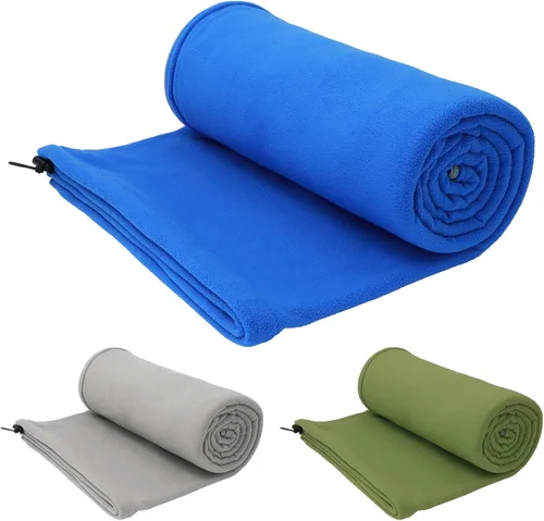 Vista 8 de Forro polar para saco de dormir, 75 pulgadas de largo con cremallera de microfibra de forro polar de viaje, saco de dormir individual, manta
