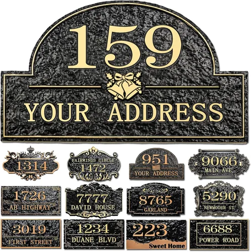 Vista 19 de Placa personalizada de dirección de casa, letrero de dirección de nombre de calle personalizado para números de casa, placa para buzón de garaje
