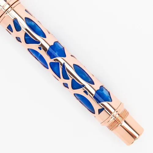 Vista 7 de Conklin Endura Deco Crest - Pluma estilográfica en azul, punta media, instrumento de escritura prémium