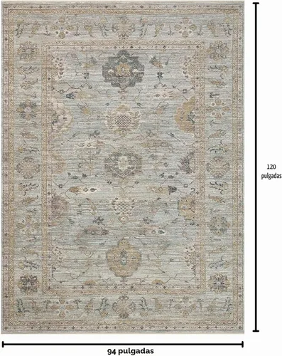 Vista 2 de Loloi Magnolia Home Millie Sky/Gold - Alfombra de área de 7'-10" x 10' Cielo/Oro