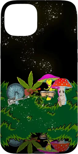 Vista 9 de Jamming Mushrooms Weed - Carcasa para iPhone 17, diseño psicodélico de cannabis 420