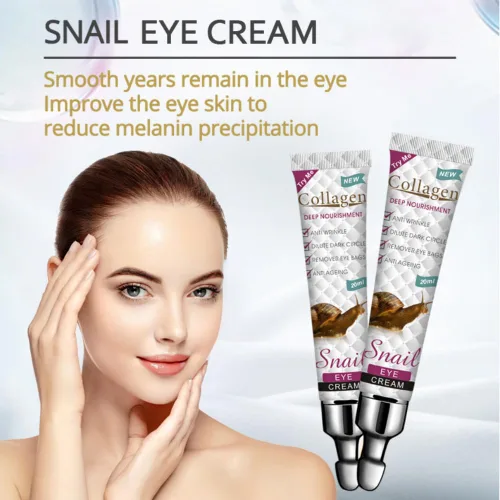 Vista 4 de DISAAR Beauty Crema de ojos con extracto de caracol de colágeno, antiarrugas, ojeras, bolsas para los ojos y tratamiento antienvejecimiento