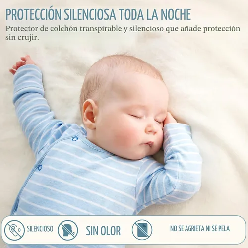 Vista 5 de DMI Protector de colchón impermeable individual – Ajustado, funda de colchón silenciosa, suave y transpirable, 39 x 75 x 8 pulgadas, color blanco