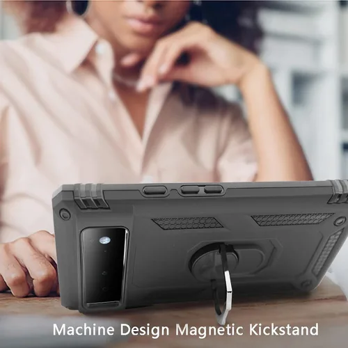 Vista 5 de Funda compatible con Google Pixel 6, funda para Google Pixel6, soporte magnético de anillo para dedo, soporte de grado militar, funda para teléfono