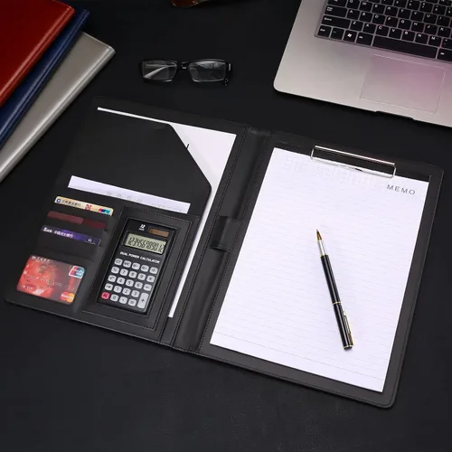 Vista 4 de Portapapeles para carpeta/cartera, organizador de documentos para currículum/entrevista, soporte para tarjetas de visita y ranura para carta/A4