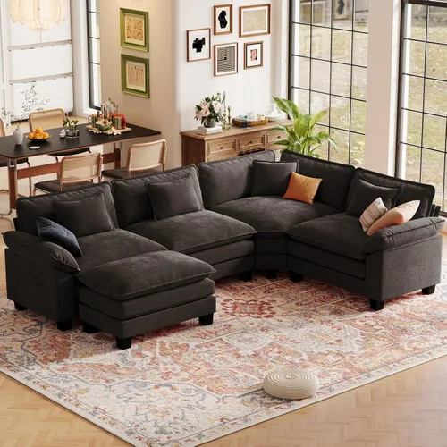 Vista 82 de CDCASA Silla de acento de gran tamaño de 50'' con otomana Asiento extra ancho y profundo estilo sofá nube para sala de estar, dormitorio, rincón