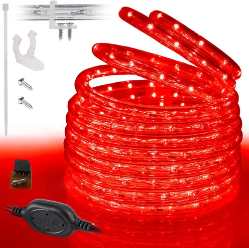 Vista 10 de Cuerda de luces LED de color blanco cálido de 10 pies, conectable al aire libre, permanente, impermeable, iluminación exterior, funda de PVC
