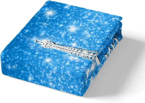 Vista 4 de Erosebridal Funda de edredón de la Torre Eiffel para niñas, juego de ropa de cama romántica de París azul, negro y blanco, funda de edredón