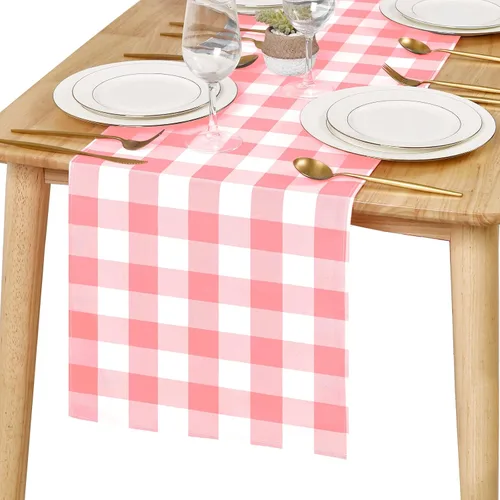 Vista 22 de Hiasan - Mantel cuadrado a cuadros, 30 x 30 pulgadas, tela impermeable y resistente a las arrugas para picnic, cena y fiesta, tela de poliéster