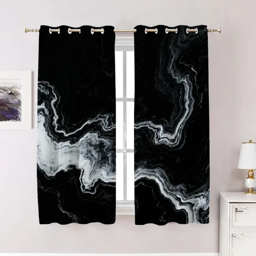 Vista 131 de Cortinas opacas de poliéster multicapa marrón con diseño de bosque natural, 2 unidades, 26 x 24 pulgadas