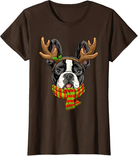 Vista 17 de Camiseta de Navidad para perro Bulldog Francés, Negro, S