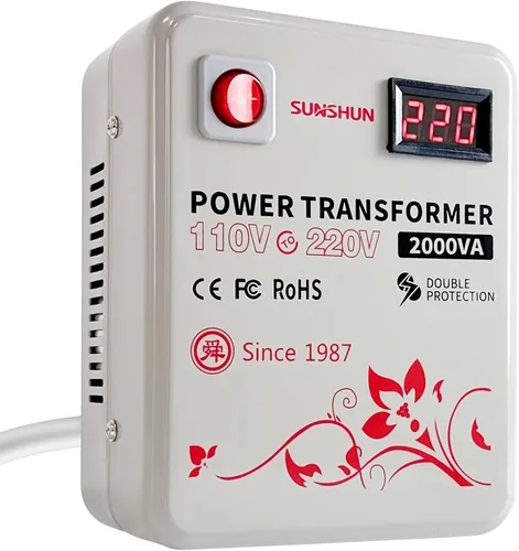 Vista 7 de Convertidor de voltaje de 2000 vatios Transformador de 110 V a 220 V Adaptador de transformador para uso en los Estados Unidos