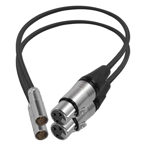 Vista 2 de KONDOR BLUE Cable de audio Mini XLR (TA3) de 3 pines macho a XLR hembra de 16 pulgadas (paquete de 2) Cable de micrófono trenzado para cámara