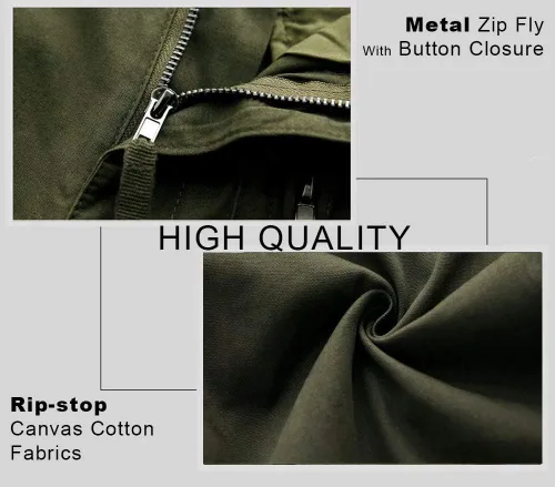 Vista 6 de MAGCOMSEN Pantalones tácticos para hombre, 9 bolsillos, pantalones de carga Ripstop