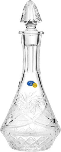Vista 2 de Elegante y moderno decantador de cristal de corte ruso para organizar fiestas y eventos, 25.4 fl oz