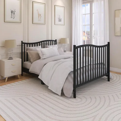 Vista 7 de Dream On Me Chelsea - Cuna convertible 5 en 1 de color negro, certificación JPMA 4-Position Mattress Support, Converts to Toddler, Day and Full