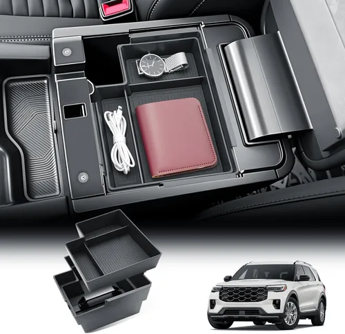 Vista 16 de BIBIBO Organizador de consola central Ford Explorer 2025 2026 2027