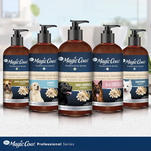 Vista 9 de Four Paws Magic Coat Professional Series Champú hipoalergénico nutritivo de avena para perros, lavado hidratante para perros para piel seca