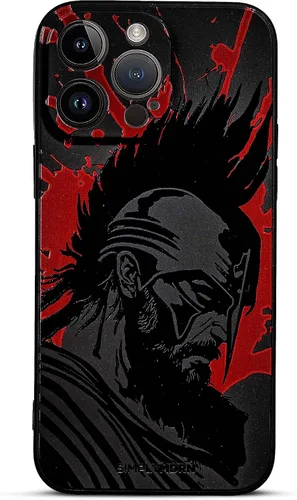 Vista 32 de SIMPLYMDRN Funda delgada para iPhone 12 Pro Max, diseño de guerrero, funda genial para hombres, funda de soldado de combate, delgada y flexible