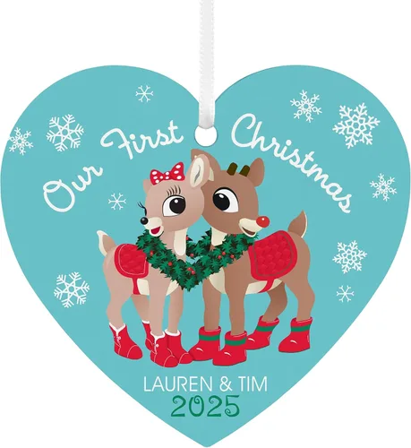 Vista 19 de Let's Make Memories Adorno de Navidad Personalizado para Parejas - Adorno de Navidad 2025 - Decoración de Árbol - Personalizar Mensaje, Año