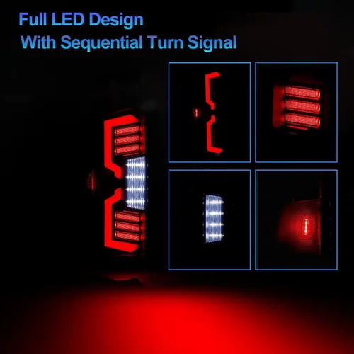 Vista 2 de ROXX Luces traseras LED completas compatibles con Dodge Ram 1500 2002-2006, Dodge Ram 2500 3500 2003-2006, conjunto de luces traseras de lente
