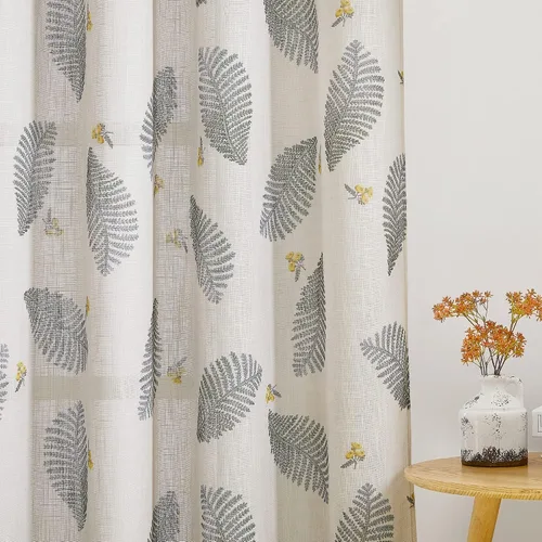 Vista 31 de KGORGE Cortinas opacas para sala de estar, aislamiento térmico, cortinas insonorizadas y cortinas estilo rústico estilo bohemio para cocina