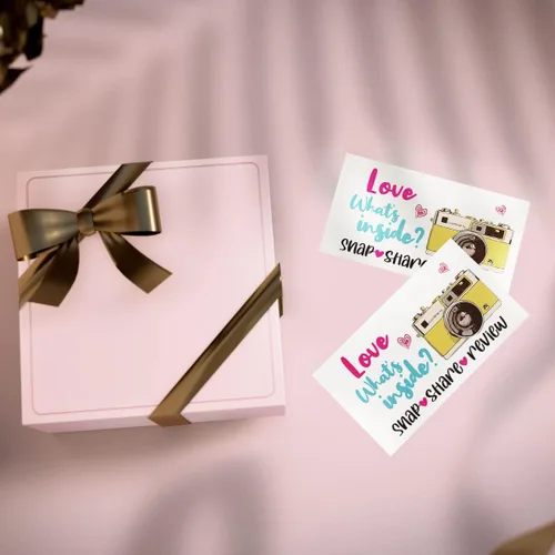 Vista 5 de 100 Mini Love What's Inside Snap Share Review Tarjetas de agradecimiento comerciales Compras Tarjetas de felicitación para clientes Tarjetas