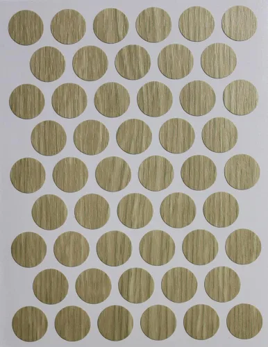 Vista 6 de Tapa de rosca de PVC autoadhesiva 9/16" (1 hoja 50 tapas) haya