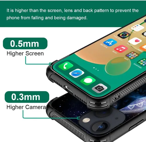Vista 3 de CARLOCA Funda compatible con iPhone 14, funda Wolf Nebula Moon para iPhone 14, ultra protección, a prueba de golpes, de silicona suave, TPU Lobo