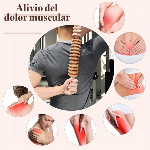 Vista 5 de Xokocli Herramienta de masaje para celulitis, terapia de madera, herramientas de masaje para fascia, rodillo de celulitis, masajeador de drenaje