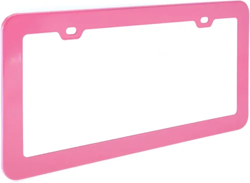 Vista 7 de 2PCs Creathome marcos de matrícula de acero inoxidable con color rosa Barbie