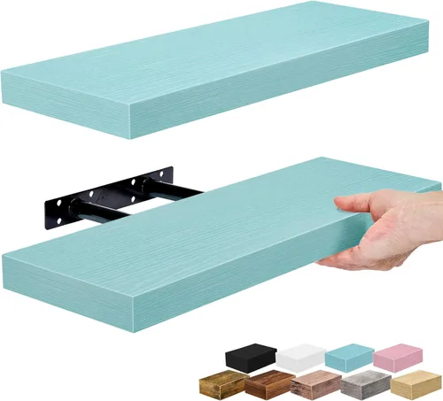 Vista 18 de Sorbus Estantes flotantes para pared, estante flotante de 16 pulgadas para cocina, dormitorio, sala de estar, baño, hogar y decoración de pared