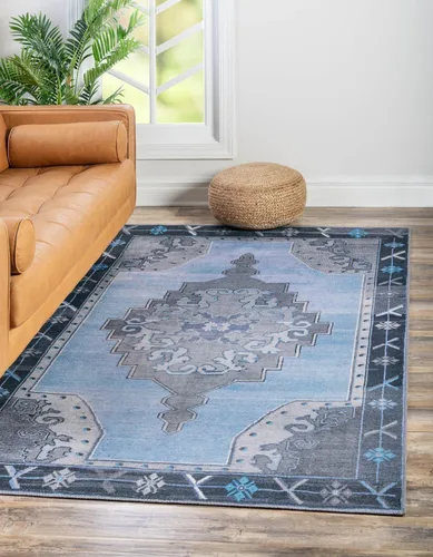 Vista 22 de Unique Loom Timeless Collection - Alfombra de área - Thomas (2' x 3' 1" ovalada, negro y blanco/gris)