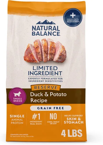 Vista 14 de Natural Balance Limited Ingredient - Alimento seco para perros adultos de raza pequeña, sin granos, receta de salmón y batata, 4 libras