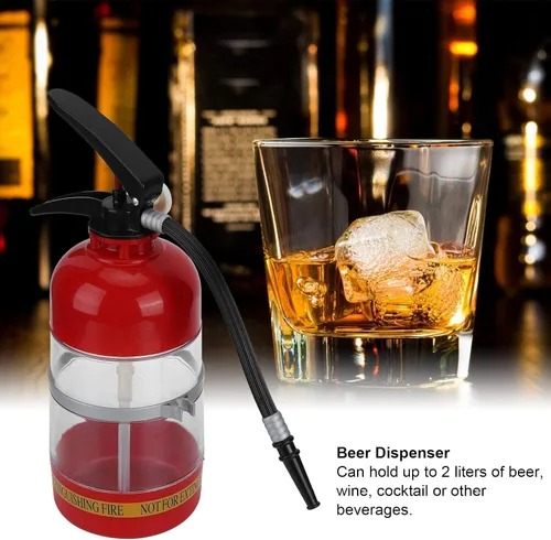 Vista 9 de Decantador de whisky de 2 litros, contenedor portátil extintor de incendios, dispensador de cerveza divertido para fiestas en el hogar, barriles