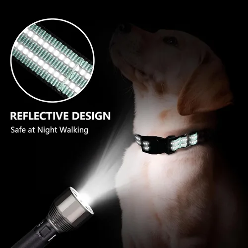 Vista 3 de Martingale - Collar reflectante de nailon ajustable con hebilla de liberación rápida, collares de entrenamiento para perros pequeños, medianos