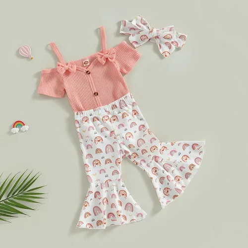 Vista 66 de Sejardin Ropa de verano para bebé y niña, recién nacida, manga corta, con letras, mameluco elástico con diadema